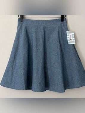 Tulip B Denim-Look A-line Circle Skirt